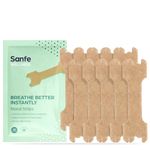 Sanfe Nasal Strips | Breathe Better Instantly | Relieves nasal congestion | No side effects, 8 hr relief | 10 Patches, For men & women