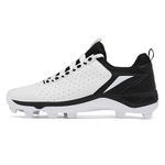 DHAEY Men's Women Baseball Softball Shoes Lightweight Breathable Lace-up Comfortable Outdoor Trainers Professional Non-Slip Baseball Cleats Men Turf Shoes (Color : White black, Size : 7.5 UK)