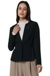 Allen Solly Women's Regular Fit Blazer (AHBZCRGFE50593_Black