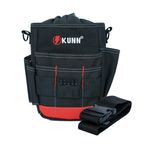 KUNN Small Tool Pouch Utility Tool Belt Pouches,Compact Top Drawstring Closure Electrician Pouch for Construction Tradesman Maintenance,Red