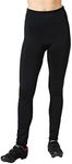 Terry Cycling Padded Bike Pants Womens Winter Tight Regular & Petite - Fleece Windproof Water Resistant Hi-Rise Leggings For Women - Black, Medium