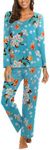 Ekouaer Women's Pajama Set Long Sleeve Pj Sets Two Piece Loungewear Soft Pajama Top and Pants Pjs Sleepwear