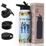 Bestie Insulated Water Bottle – 24 oz Stainless Steel Water Bottle with Straw and Cleaning Brush, Perfect Birthday, Anniversary, Retirement Gifts for Women