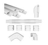 Airshield PVC Air Conditioner Line Set Cover Kit Advance|13 feet pipe coverage| Mini Split Air Conditioner Heat Pump Accessories |AC Pipe Cover| Decorative White Professional Grade AC Line Kit Advance