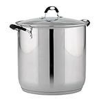 22 Qt Tramontina Stainless Steel Covered Stockpot, Induction Ready, 3ply Base, Clear Lid by Tramontino