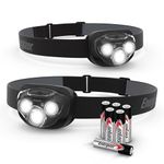 Energizer LED Head Torch for Running & Camping, 260 Lumens Bright Beam, Lightweight & Comfortable No-Bounce Fit, 7 Light Modes incl. Red Light, Water Resistant, Batteries Included, 2 Pack