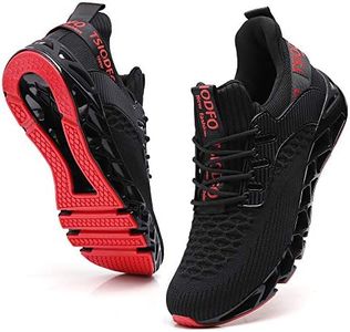 TSIODFO Sneakers for Men Slip on Fashion Casual Sport Running Tennis Athletic Walking Shoes Gym Runner Trail Shoes Non-Slip Jogging Shoe Black Size 10.5