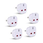 Pack of 5 UK to US Plug Adaptor Type G to Type A and B from UK to USA, Canada, Australia, Jamaica, Barbados, Mexico, Thailand, China, Japan and more 3 pin to 2 Pin American Travel Adapter Plugs