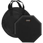 World Rhythm 8" Drum Practice Pad - 8 inch Single Sided Silent Drum Pad for Beginners with Carry Bag