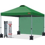 MasterCanopy Durable Ez Pop-up Gazebo Tent with 1 Sidewall(3x3M,Forest Green)