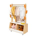 OOOK Tree Kids Dress Up Rack, Dress Up Storage for toddlers, Kids' Costume Organizer Center with Storage Cabinet, Suitable for Kids Room, Living Room, Playroom and Daycare Centers.