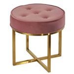 Cortesi Home Rosa Round Ottoman, 18" High, Pink