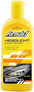 Formula 1 Headlight Restorer & Sealant – One Step Polish to Clean & Renew Yellowed Headlights, Windscreens, or Exterior Plastics (8 oz.)
