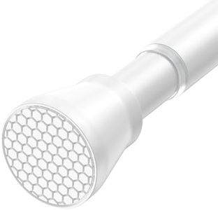 Fvonzn Tension Curtain Rod 28 to 48 Inches, White Tension Rod Adjustable Curtain Rod Non-Slip Shower Curtain Rod No Drill Shower Rod Spring Tension Shower Curtain Rod Bathroom Curtain Rod