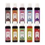 Puramio Assorted Liquid Food Colours, 30ml Each, (Pack of 10) - Tomato Red, Lemon Yellow, Orange Red, Orange, Raspberry Red, Blue, Purple, Green, Pink, Chocolate Brown (PACK OF 10 (30ML))