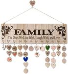 Gifts for Mom Grandma from Daughter, Unique Wooden Family Birthday Reminder Tracker Calendar Board Wall Hanging with 100 Tags, Best Gift Ideas for Christmas Birthday Mother's Day