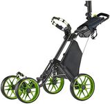 CaddyTek CaddyCruiser ONE Pro One-Click Folding 4-Wheel Golf Push Cart - 1 Year Australian Warranty (Lime)