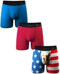 Shinesty Hammock Support Mens Underwear with Pouch | Mens Large Boxer Briefs Flyless | US Large 3 Pack USA Patrioti