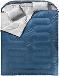 MEREZA Sleeping Bags XL for Mens Double Sleeping bag Adult Wide Sleeping Bag for Camping Big and Tall Sleeping Bags Large 2 Person Sleeping bag King Size Warm Cold Weather (DOUBLE-DUSTY BLUE)