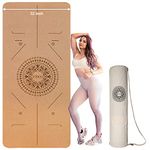 Yoga Mat,Large Cork Extra Wide Pro Fitness Mat,Non Slip Exercise Mat with Carrying Bag,Eco Friendly Workout Mat for Pilates,Gymnastics, Meditation,Floor Exercises for Men and Women (183x81x0.6cm)