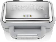 Breville DuraCeramic Waffle Iron, Easy to Clean Waffle Iron with Non-Stick Coating and Deep, Removable Plates, White and Stainless Steel [VST072X]