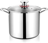 Onader 10 Quart Stock Cooking Pot Tri-Ply Stainless Steel Stockpot Soup Pot with Lid