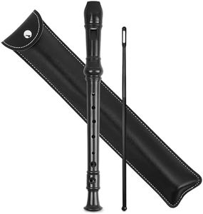 LIZIMANDU Recorder Instrument for Beginner Kids Adults,8-Hole Soprano Descant Recorder Music Flute with with Cleaning Rod & Leather Case For School Student Home Entertainment(2-Black)