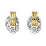 LILIE&WHITE Rhodium And Gold Two Tone Dangle Earrings For Women Statement earrings Geometric Earrings BOHO Earrings For Women