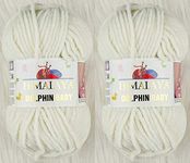 Himalaya Dolphin Baby Yarn Knitting Yarn 2 Skeins 264 Yards 2x100gram Super Bulky Baby Blanket Yarn (80308)