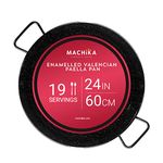 Machika Enamel Paella Pan | Paella Pan | Skillet for Paella and Rice Recipes | Perfect for Indoor & Outdoors | Easy Cleaning | Rust Proof Coating | 19 Servings | 24 inches |