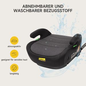 Jovikids ISOFIX Car Booster Seat, i-Size R129, 125-150cm, Black