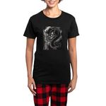 CafePress Cheshire Cat Women's Dark Pajamas Womens Novelty Cotton Pajama Set, Comfortable PJ Sleepwear