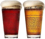 Greenline Goods – United States Constitution & Declaration of Independence Glasses (Set of 2) - 16 oz Drinking Glasses - American US Patriotic Gift Set We The People - Beer Glasses