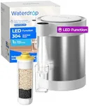 Waterdrop Rechargeable Non-Gravity Water Filter System with LED Function, 5-Stage Stainless Steel Dispenser, Reduce 70+ Contaminants, Soften Water, 22-Cup Countertop Water System, with 1 Filter