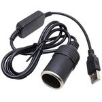 1.2M USB to 12V Car Cigarette Lighter Adapter – Safe Power Converter for Dash Cameras, DVR, GPS, and Low-Power Devices | Plug & Play with Triple Protection for Car Electronics and Accessories