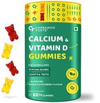 Carbamide Forte Calcium with Vitamin D Gummies for Men & Women| Calcium Gummies for Women & Men for Stronger Bones, Joints & Teeth & Immunity - Mango & Strawberry Flavour - 60 Veg Gummies