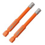 BGTEC Dry Diamond Drill Bits 2pcs 1/4" with Quick Change Hex Shank for Granite Marble Porcelain Tile Ceramic