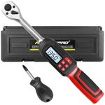 ATsafepro Digital Torque Wrench 3/8" Drive, 6.8-135 Nm Torque Wrench,±2% Accuracy with 4 Unit Display, LCD with Buzzer & LED Alerts for Bicycle, Motorcycle, Car Maintenance