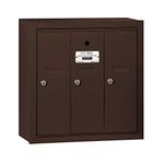 Salsbury Industries 3503ZSU Surface Mounted Vertical Mailbox with USPS Access and 3 Doors, Bronze