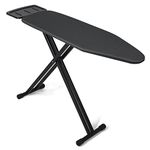 Duwee 13"x43" Ironing Board with Heat Resistant Cover and Thicken Felt Pad, Ironing Boards with Silicone Steam Iron Rest, Heavy Sturdy T Legs,Black