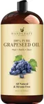 Handcraft Blends Grapeseed Oil - 28 Fl Oz - 100% Pure and Natural - Premium Grade Oil for Skin and Hair - Carrier Oil - Hair and Body Oil - Massage Oil - Cold-Pressed and Hexane-Free