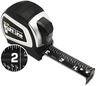 Perfect Measuring Tape - BrightLine High Contrast Dark Mode Easy Read Tape Measure for Low Light Visibility - Heavy Duty Rubber Case 18ft (Inch Fractions) Dual Sided Auto Lock Tape Measure Retractable