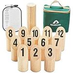 ApudArmis Wooden Timber Toss, Scatter Numbered Block Toss Games Set with Scoreboard & Carrying Case - Outdoor Tailgating Lawn Backyard Beach Game for Kids Adults Family
