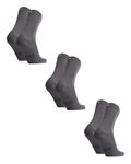 DANISH ENDURANCE Bamboo Socks, Anti Sweat, Mens Black Socks, Breathable, Bamboo Socks Women, Unisex, 3 Pack, Grey, 6-8