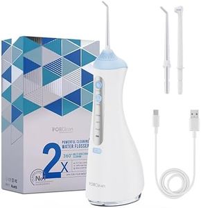 PORClean PRO200V Water Flosser for Teeth with 2 Nozzle Tips – 320ml Tank, 160PSI High Pressure, 3 Modes, Dental Flosser, USB Rechargeable, IPX7 Waterproof Tooth Cleaner with 1-Year Warranty