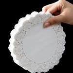 12 inch Round Paper Doilies,Lace Paper Placemats,Disposable Greaseproof Doilies,White,Pack of 100