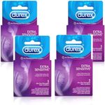 Durex Extra Sensitive Condom, 3 Count (Pack of 4)