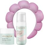 Evereden Kids Face Duo & Spa Headband Set – Multi-Vitamin Face Wash & Cream + Soft Terry Headband – Nourishing Skin Care & Fun Hair Management for Kids 3+ – Gentle & Perfect for Skincare Routine