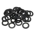 PATIKIL M20 Rubber Flat Washer, 120 Pack 20mm ID 30mm OD 2.5mm Thick Sealing Spacer Gasket Ring for Faucet Pipe Water Hose Fastener Bolt, Black