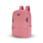 Genie Brooklyn Pink Backpack for Women & Girls with 15.6" Laptop Compartment | College & Office bag for Women & Girls| 4 zips with Secret Pocket | Water Resistant Bags | Laptop Backpack for Women